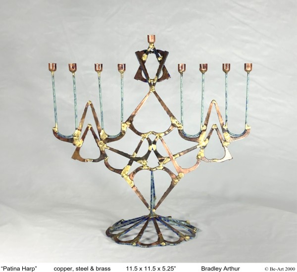 Patina Harp Fine Art Menorah by Bradley Arthur